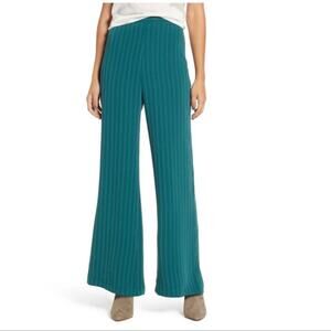 Leith Wide Leg Pinstripe Work Pants High Rise Green size XL